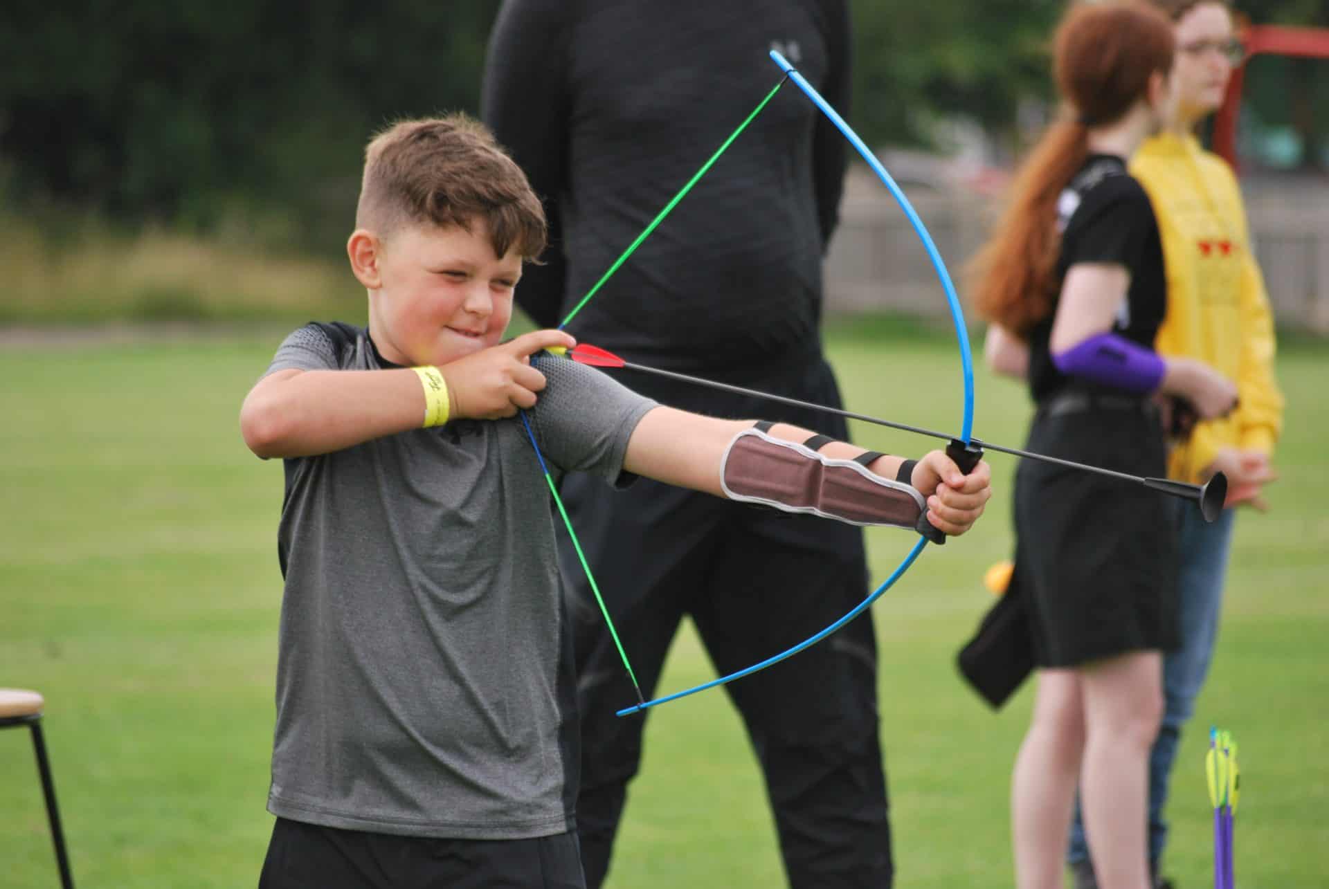 Arrows soft archery kit shot by boy